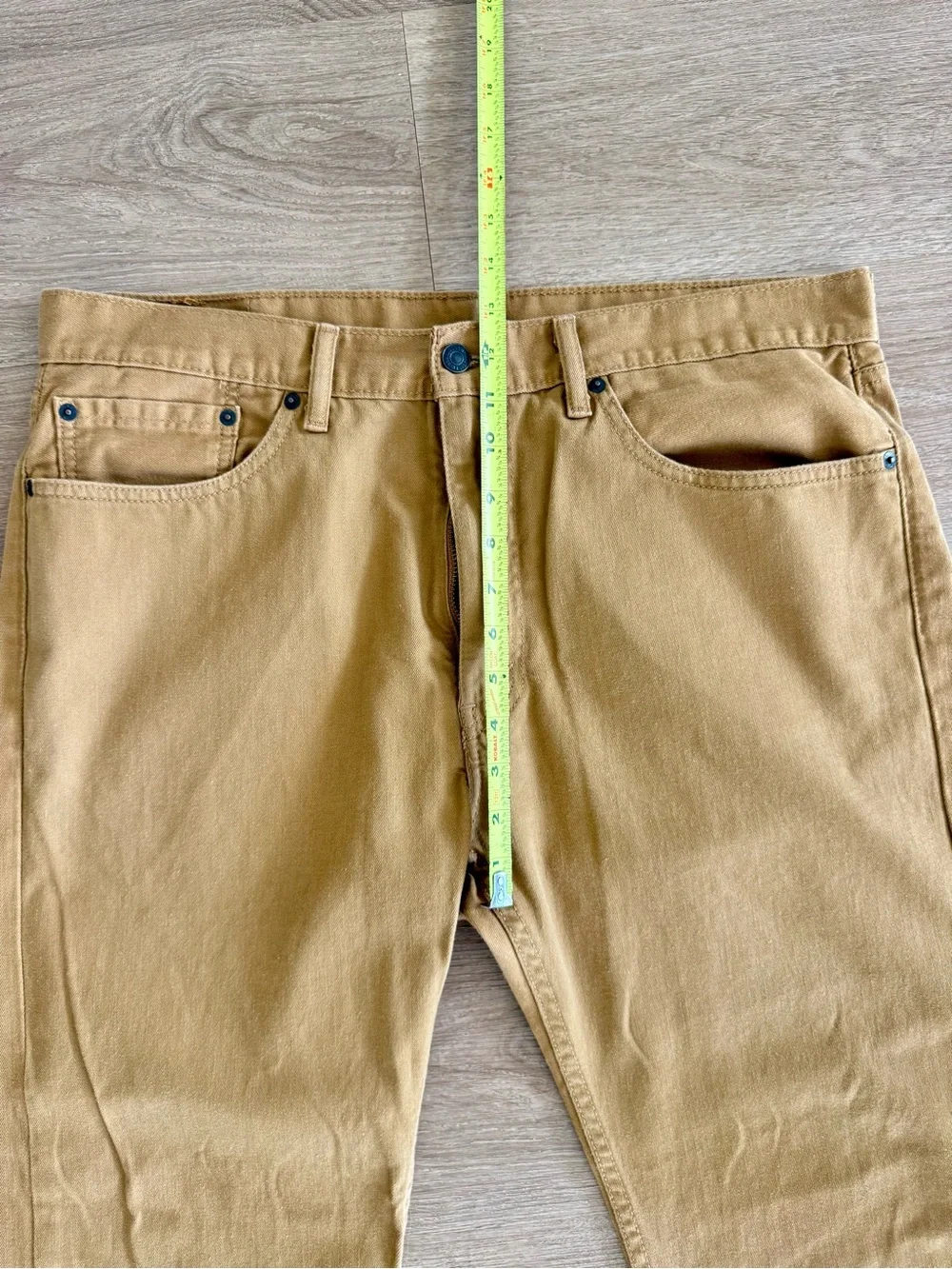 Levi's 505 Regular Fit Pants Men Size 36x30 Khaki Tan Straight Leg Denim Chinos
